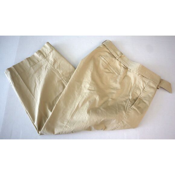 Lauren Ralph Lauren WMN Sz 16W Beige Micro-Sand Twill Belted Wide Leg Pants - Picture 12 of 15